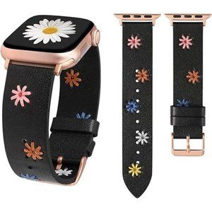 NEW Black/Rose Gold Leather Watch Band